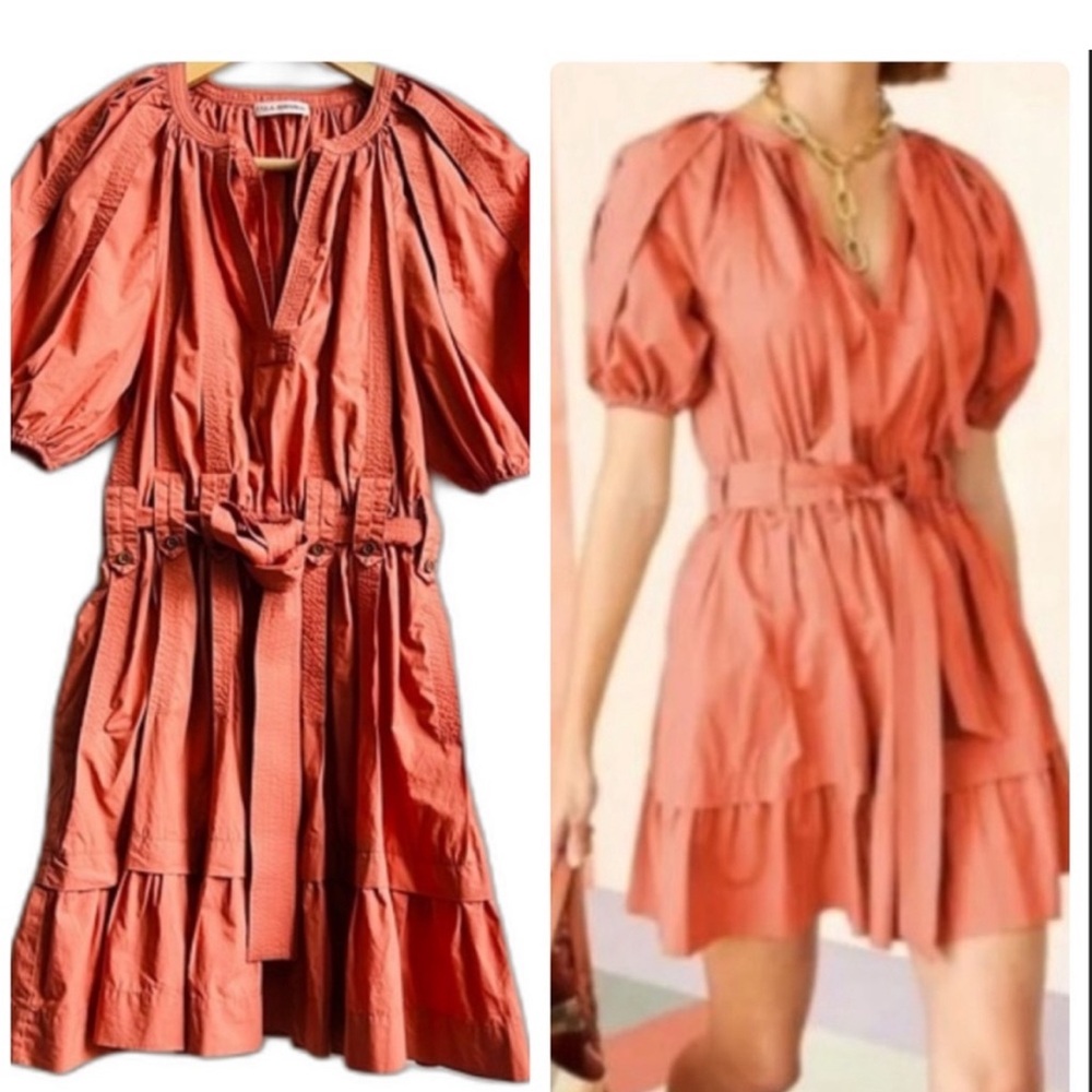 Ulla Johnson Mica Belted Girlcore Dress In Aragon Sz 2